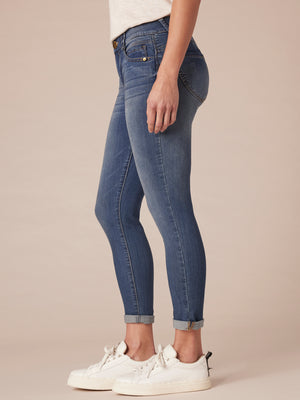 Absolution Blue Denim Petite Ankle Skimmer Jeans