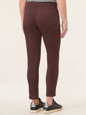 "Ab"solution Booty Lift Ankle Length Stretch Colored Jeggings deep burgundy skinny jeans