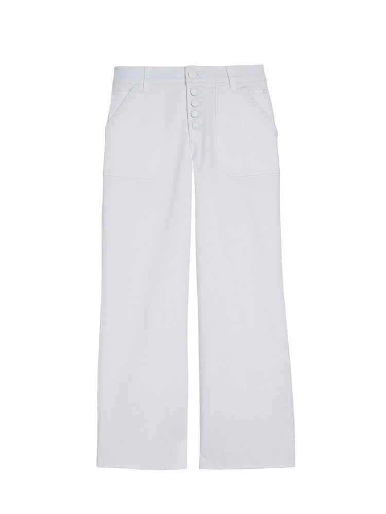 "Ab"solution High Rise Button Fly Flare Pant with Raw Hem