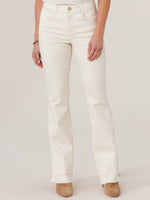 Blanched Almond Absolution High Rise Itty Bitty More Boot Double Fray Hem Jeans
