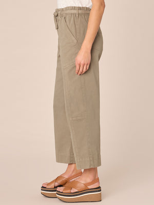 Laurel Oak Absolution Skyrise Paper Bag Waist Tie Relaxed Straight Leg Petite Pant