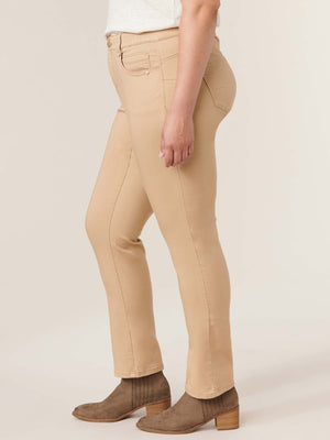 Absolution Booty Lift Plus Straight Leg Colored Stretch Jean Vintage Wheat