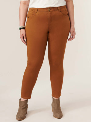 "Ab"solution Ankle Length Plus Size Colored Jegging Roasted Pecan