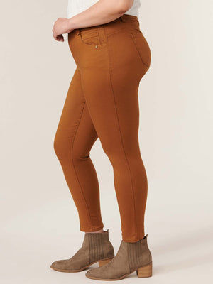 "Ab"solution Ankle Length Plus Size Colored Jegging Roasted Pecan