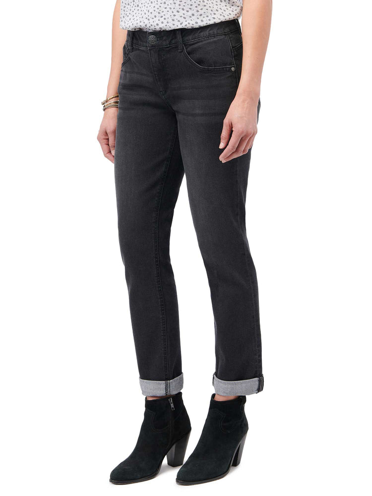 "Ab"solution Black Denim Girlfriend Jeans 