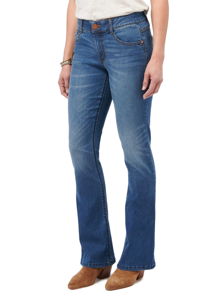 "Ab"solution Blue Denim Petite Itty Bitty Boot Jeans