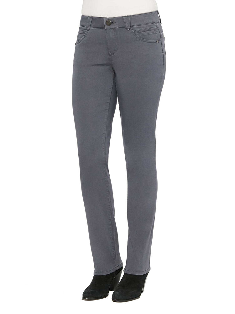 Petite “Ab"solution Colored Straight Leg Jeans Shadow Grey