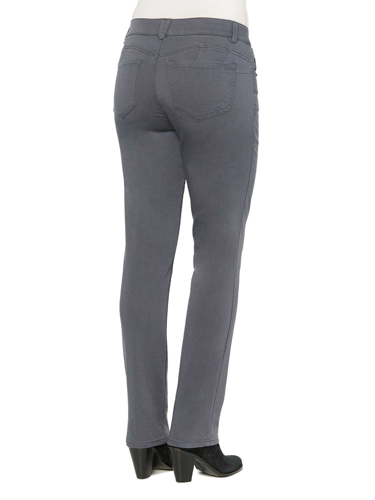 Petite “Ab"solution Colored Straight Leg Jeans Shadow Grey