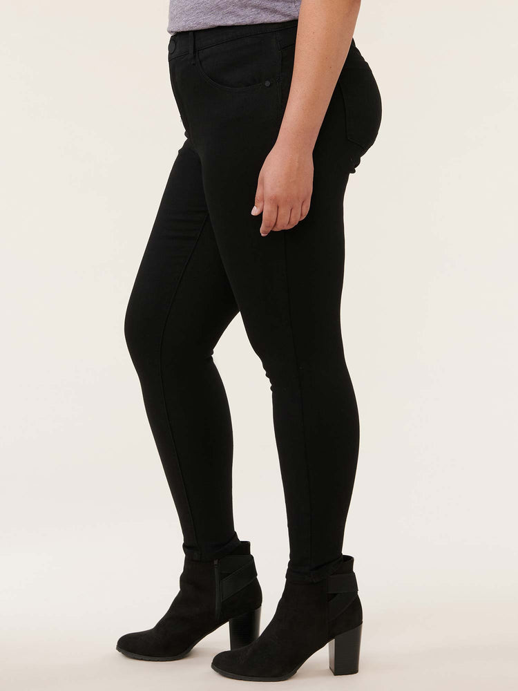 Ab"solution Black Modern High Rise Plus Size Ankle Length Jeans