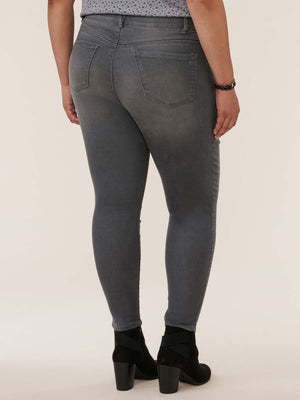 Modern "Ab"solution High Rise Ankle Length Stretch Luxe Grey Denim Plus Size Skinny Jeans