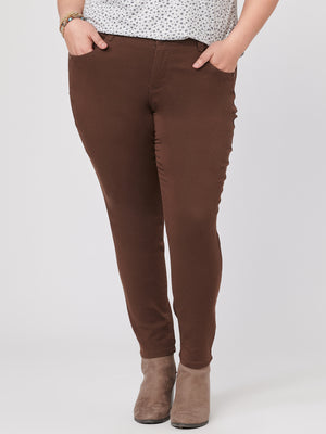 "Ab"solution Ankle Length Plus Size Colored Jegging Cold Brew