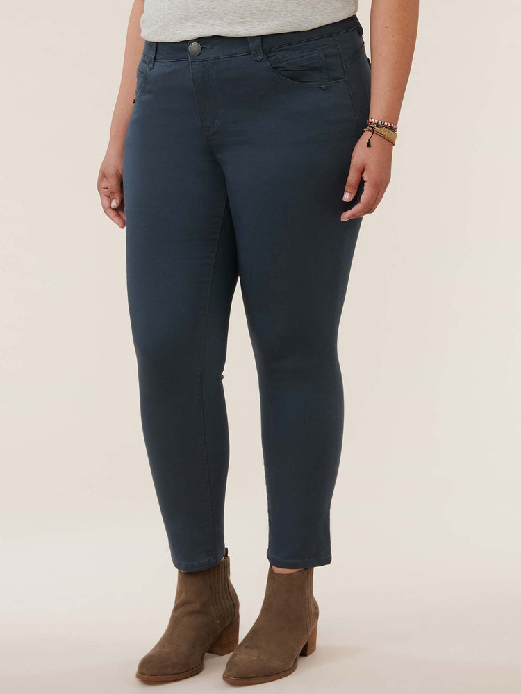 "Ab"solution Ankle Length Plus Size Colored Jegging Orion Blue