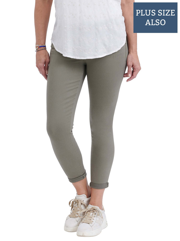 Laurel Oak Green "Ab"solution Colored Booty Lift Plus Size Ankle Skimmer Pants