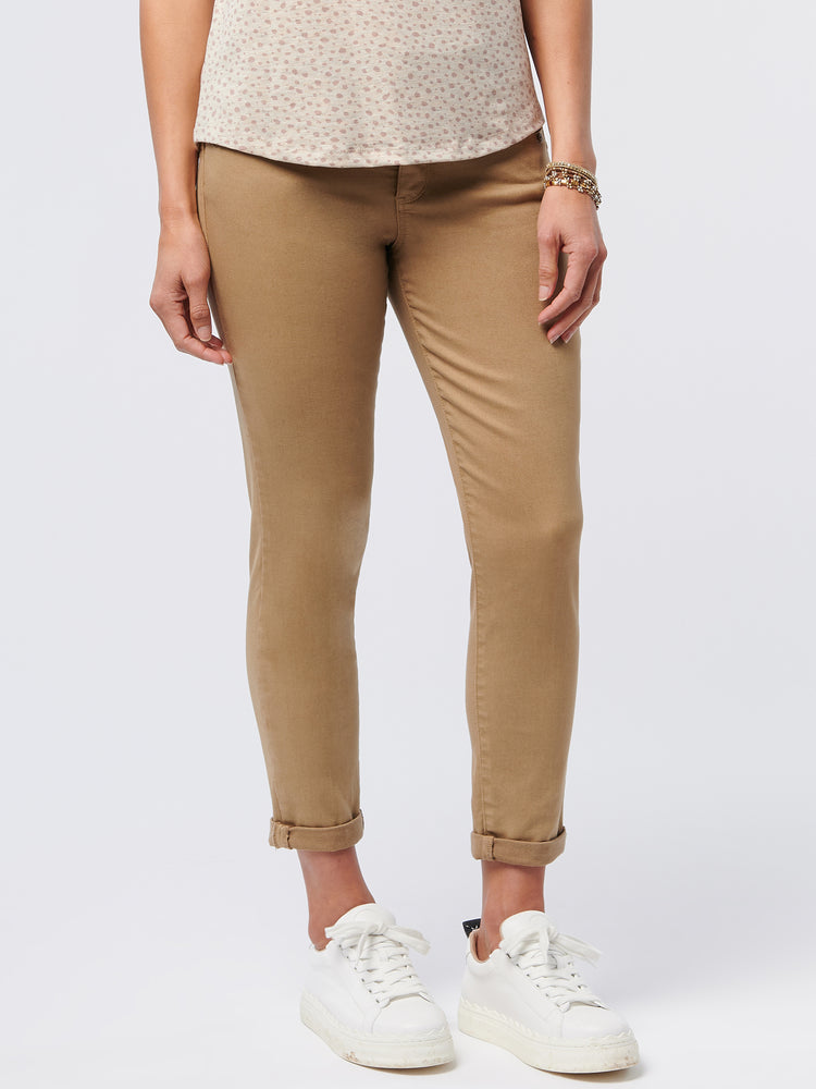 Peanut Butter Tan "Ab"solution Colored Booty Lift Plus Size Ankle Skimmer Pants