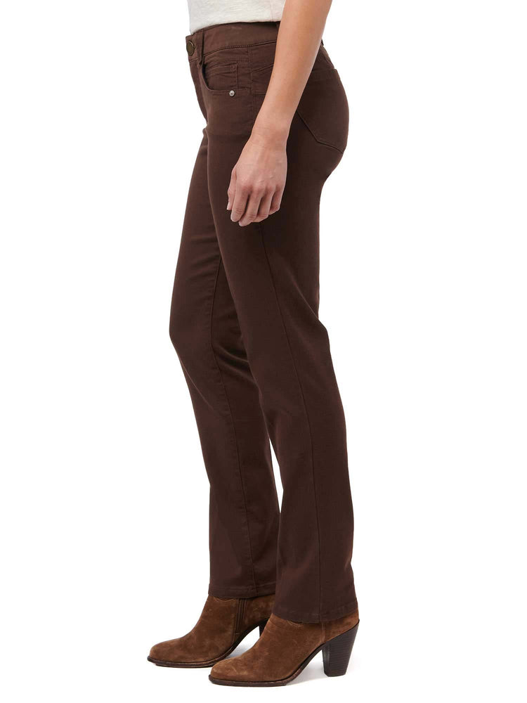 Cold Brew Brown "Ab"solution Colored Plus Size Booty Lift Straight Leg Jeans
