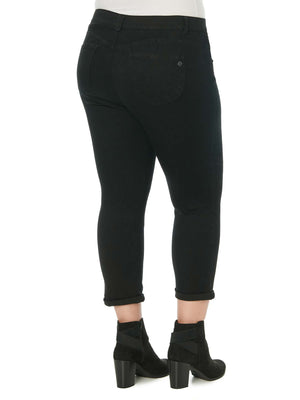 "Ab"solution® Plus Black Denim Ankle Skimmer Jeans
