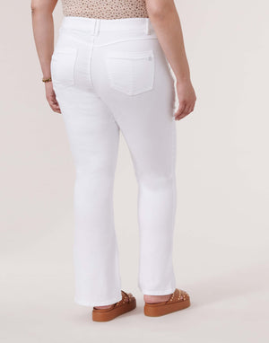 "Ab"solution White Denim Itty Bitty Boot Plus Size Jeans 
