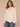 Heather Cream Long Sleeve Double Band Crew Neck Asymmetrical Hem Mixed Media Knit Top