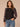 Black Multi Long Seamless Dolman Sleeve Crew Neck Shirttail Hem Abstract Floral Placement Print Knit Top