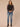 Black Multi Long Seamless Dolman Sleeve Crew Neck Shirttail Hem Abstract Floral Placement Print Petite Knit Top