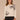 Heather Cream Black Long Dolman Sleeve Boat Neck Scallop Contrast Seam Round Hem Floral Placement Print Stripe Texture Petite Knit Top