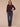 Heather Concord Grape Long Ribbed Raglan Blouson Sleeve Scoop Neck Embroidered Detail Surplus Shirttail Hem Mixed Media Knit Top
