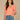 Deep Coral Sugar Wafer Dotted Ruched Elbow Puff Sleeve Scoop Neck Keyhole Back Surplus Hem Abstract Print Knit Top
