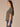 Dark Forest Black Dotted Ruched Elbow Puff Sleeve Scoop Neck Keyhole Back Surplus Hem Abstract Print Knit Top