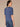Ensign Blue Navy Dotted Ruched Elbow Puff Sleeve Scoop Neck Keyhole Back Surplus Hem Abstract Print Knit Top