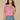 Wild Mulberry Vintage Rose Dotted Ruched Elbow Puff Sleeve Scoop Neck Keyhole Back Surplus Hem Abstract Print Knit Top