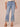 Light Blue Artisanal Denim Absolution High Rise Cropped Scallop Embroidered Die Cut Hem Repreve Itty Bitty Flare Jean 