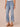 Light Blue Artisanal Denim Absolution High Rise Cropped Scallop Embroidered Die Cut Hem Repreve Itty Bitty Flare Jean 