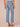 Light Blue Artisanal Denim Absolution High Rise Cropped Scallop Embroidered Die Cut Hem Repreve Itty Bitty Flare Jean 