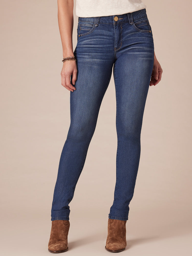 absolution Booty Lift Long 32" Inseam Stretch Blue Denim Jegging Tall Jeggings Mid Rise Skinny Jeans for girls