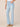 Powder Blue Artisanal Denim Absolution High Rise Embroidered Cascading D Back Pocket Itty Bitty Boot Jean