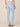 Powder Blue Artisanal Denim Absolution High Rise Embroidered Cascading D Back Pocket Itty Bitty Boot Jean