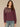 Pickled Beet Long Pleated Drop Shoulder Dolman Sleeve Crew Neck Abstract Beaded Sequined Embroidered Shoulder Detail Petite Knit Sweatshirt
