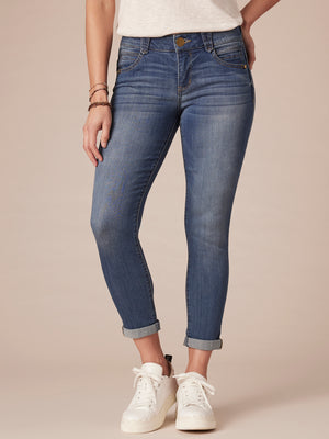 
            
                Load image into Gallery viewer, Absolution Blue Denim Petite Ankle Skimmer Jeans
            
        