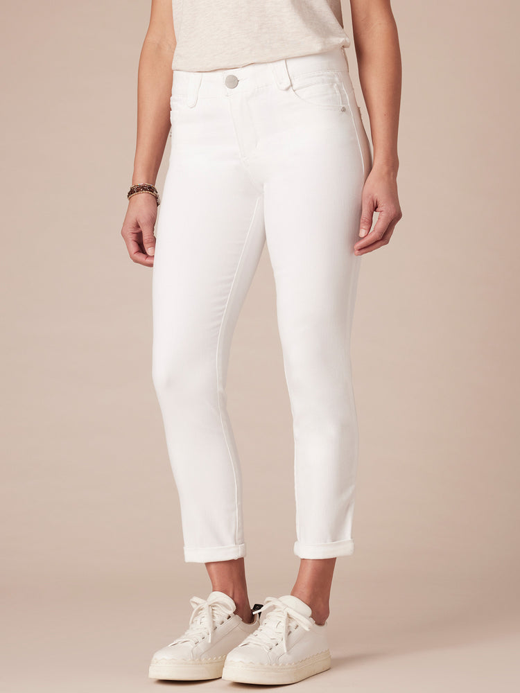 "Ab"solution Optic White Ankle Skimmer Booty Lift Jeans