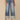 Mid Blue Artisanal Denim Absolution Skyrise V-Yoke Forward Side Seam Wide Fixed Cuff Hem Petite Wide Leg Jeans