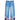 Blue Denim Absolution High Rise Multi Color Screen Print Hem Wide Leg Jeans