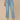 Light Blue Artisanal Absolution Mid-Rise Double Layered Scallop Fray Hem Petite Kick Flare Jean