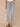 Light Blue Vintage Denim Absolution High Rise Sweetheart Shaped Back Yoke Six Pockets Finished Reverse Fray Scallop Cropped Hem Petite Itty Bitty Flare Jean