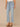 Light Blue Vintage Denim Absolution High Rise Sweetheart Shaped Back Yoke Six Pockets Finished Reverse Fray Scallop Cropped Hem Petite Itty Bitty Flare Jean