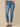 Mid Blue Artisanal Denim Absolution High Rise Seamless Paisley Embroidered Fray Hem Petite Ankle Skimmer Jean