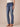 Distressed Stretch Blue Denim Petite Women's "Ab"solution Straight Leg Jeans