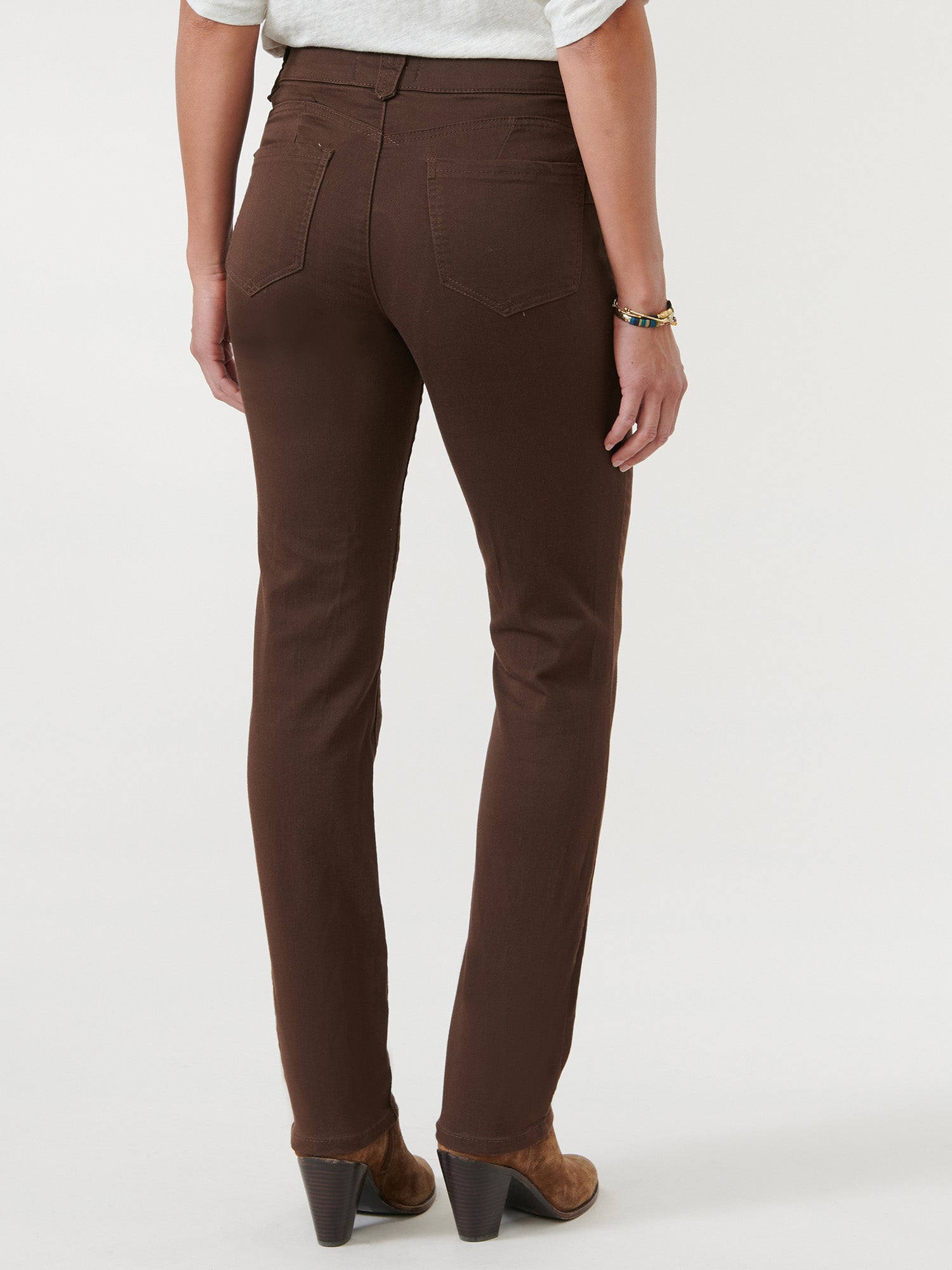 Absolution® High Rise Petite Straight Leg Jeans in Mid Blue Absolution® High Rise Petite Straight Leg Jeans in Mid Blue