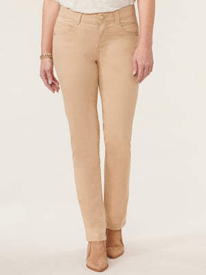 
            
                Load image into Gallery viewer, Petite “Ab&amp;quot;solution Colored Straight Leg Jeans Vintage Wheat
            
        