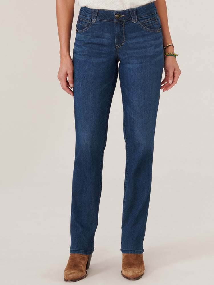 Lee Comfort Waistband Stretch Straight Leg Denim Jeans Women's 8 S Blue Mid  Rise