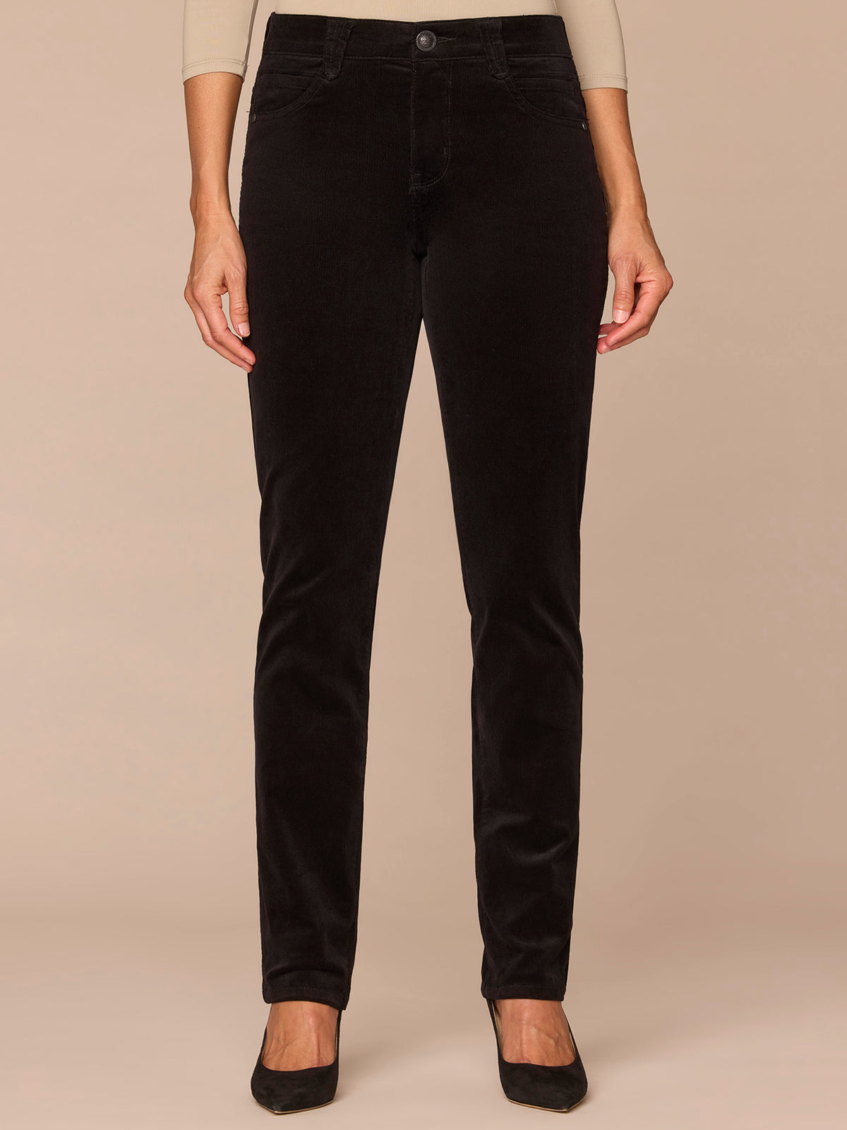 "Ab"solution® Mid-Rise Corduroy Straight Leg Pants